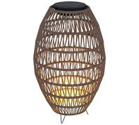 Outsunny Lampe solaire en rotin, lanterne solaire de jardin avec lumière marche/arrêt automatique, étanchéité IP44, lampe décorative d'extérieur en rotin pour porche, allée, marron foncé