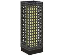 Outsunny Lampe solaire sol rotin auto on/off IP44 étanche Gris