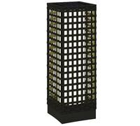 Outsunny Lampe solaire sol rotin auto on/off IP44 étanche Noir | Lampe solaire extérieure, LED, lanterne décorative, pour patio, porche, allée