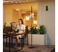 Outsunny Lampe sur Pied Solaire en Rotin avec Capteur de Lumière 3 Lampes Automatiques dans le Style Boho IP44 Étanche