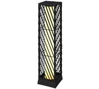 Outsunny Lanterne de jardin en rotin Lampadaire solaire extérieur avec LED Allumage et extinction automatiques Étanche IP44 Noir