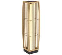 Outsunny Lanterne Solaire Extérieure en résine tressée lampadaire sans fil rechargeable avec capteur de lumière, lampadaire LED extérieur, pour jardin patio terrasse, sable