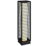 Outsunny Lanterne Solaire Extérieure en résine tressée lampadaire sans fil rechargeable avec capteur de lumière, lampadaire LED extérieur, pour jardin patio terrasse, noir