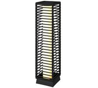 Outsunny Lanterne Solaire Extérieure en résine tressée lampadaire sans fil rechargeable capteur de lumière 16 x 16 x 68 cm noir