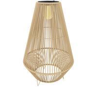 Outsunny Lanterne Solaire Extérieure en résine tressée lampadaire sans fil rechargeable capteur de lumière 35 x 35 x 55 cm jaune
