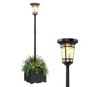 Outsunny Lanterne Solaire sur Pied avec Pot de Fleur 195cm