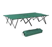 Outsunny Lit de camp pliable double 2 personnes 193 x 125 x 40 cm polyester Oxford métal vert