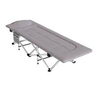 Outsunny Lit de Camping Pliable avec Matelas 185L x 65l x 37H cm Gris