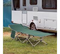 Outsunny Lit de camping pliable, lit de camp cadre en acier léger sac de transport charge max. 150 kg 190 x 68 x 52 cm vert