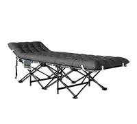 Outsunny Lit de camping pliant avec matelas amovible reposacabezas y bolsa de transporte 196x68x37 cm Gris foncé