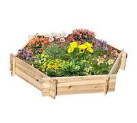 Outsunny Lit de Jardin et de Potager, Jardinière hexagonale sans Base, Montage sans vis, Bois d'épicéa, 100x92x16cm
