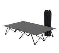 Outsunny Lit Double Camping Pliant transat, Sac Transport, Gris Charbon | Lit de couchage pour terrasse, super léger