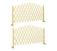 Outsunny Lot 2 Barrieres Extensibles Base Stable Clôture 180 cm Naturel