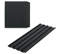 Outsunny Lot de 12 panneaux tôle acier ondulé galvanisé 129 x 45 cm gris anthracite