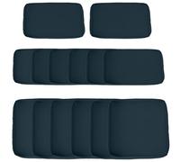 Outsunny Housses coussin salon jardin Lot 14 – 6 assises 8 dossiers, polyester déperlant Bleu