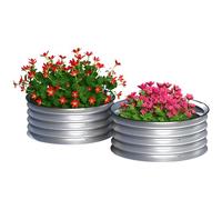 Outsunny Lot de 2 bacs de Jardin surélevés galvanisés 2'x2'x1' Argent