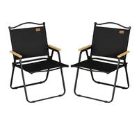Outsunny Lot de 2 chaises de Camping Chaise de pêche Pliante - Tissu Oxford et Structure Acier - 54 x 59 x 78 cm - Noir