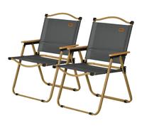 Outsunny Lot de 2 chaises de camping chaise de pêche pliante - tissu Oxford et structure acier 54 x 59 x 78 cm gris foncé