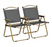 Outsunny Lot de 2 chaises de Camping Chaise de pêche Pliante - Tissu Oxford et Structure Acier - 54 x 59 x 78 cm - Gris foncé