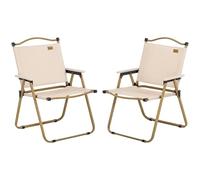 Outsunny Lot de 2 chaises de pêche pliantes - tissu Oxford, structure acier, 54 x 59 x 78 cm - Kaki