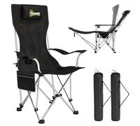 Outsunny Lot de 2 Chaises de Camping Pliante Inclinable Portable Noir