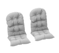 Outsunny Lot de 2 Coussin de siège pour Chaise Adirondack avec Attaches sécurisées, Coussin de Chaise Adirondack Design capitonné, Coussin de Chaise à Dossier Haut Doux et épais, Gris Clair
