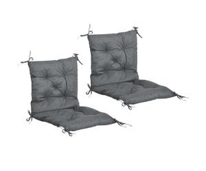 Outsunny Lot de 2 Coussins de Chaise d'Extérieur Dossier et Attaches, Gris | Galette de Chaise, Coussins de Jardin, pour Terrasse ou Balcon, 98x50x8cm