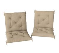 Outsunny Lot de 2 Coussins de Chaise d'extérieur, Galette de Chaise avec Attaches, Coussins de Jardin pour terrasse ou Balcon, 98 x 50 x 8 cm, Beige