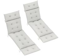 Outsunny Lot de 2 Coussins de Chaise Longue Épais 190x56x10 cm Gris Clair