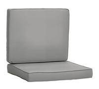 Outsunny - Lot de 2 coussins de chaise - Polyester - 56x52x7cm - Gris clair