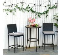 Outsunny Lot de 2 Coussins Déhoussables Polyester Gris Clair Confort Premium Fauteuil Jardin | Aosom France