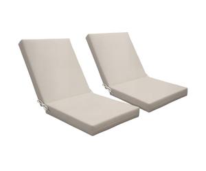Outsunny Lot de 2 Coussins d'extérieur Chaise 8 cm 112L x 51l cm Beige | Pour Fauteuil à Dossier, Avec Attaches, Rembourrage, Salon de Jardin Extérieur