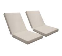 Outsunny Lot de 2 Coussins d'extérieur pour Fauteuil Chaise à Dossier avec Attaches Rembourrage 8 cm, dim. 112L x 51l cm, Beige