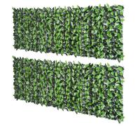 Haie artificielle - Outsunny - PE - 300x100cm - Vert clair, Vert foncé