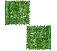 Outsunny Lot de 2 Haies Artificiels Érable Brise-Vue 3L x 1H m Vert