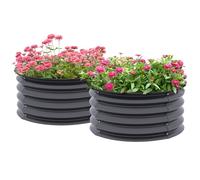 Outsunny Lot de 2 jardinières surélevées en Acier pour Jardin avec Bordure de sécurité, réservoir Facile à Assembler pour cultiver des Fleurs, des Herbes et des légumes, Gris foncé