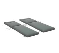 Outsunny Lot de 2 Matelas pour Chaise Longue transat Bain de Soleil avec Sangles d'attache pour Jardin Matelas Uniquement dim.196L x 55l cm Gris foncé