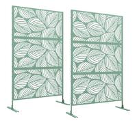 Outsunny Lot de 2 Panneaux Brise Vue Décoratif 122 x 45 x 198 cm Vert