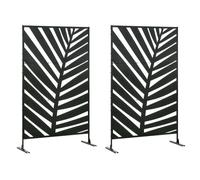 Outsunny Lot de 2 Paravents Séparateur de Jardin 122 x 45 x 198 cm Noir
