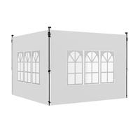 Outsunny Lot de 2 Parois Latérales pour Tonnelle 3x3m 295x195cm Blanc