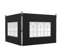 Outsunny Lot de 2 Parois Latérales pour Tonnelle 3x3m 295x195cm Noir