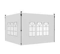 Outsunny Lot de 2 parois latérales pour tonnelle de 3 x 3 m ou 3 x 4 m, Panneau pour pavillon, avec fenêtre, en Tissu Oxford, 295 x 195 cm, Blanc
