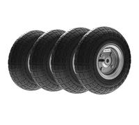 Outsunny Lot de 4 pneus 255 mm caoutchouc alésage 16 mm pour chariot de jardin, brouette et diable