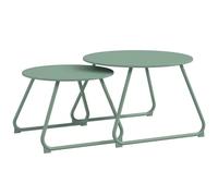 Lot De 2 Tables Basses Gigognes De Jardin Métal Époxy Vert