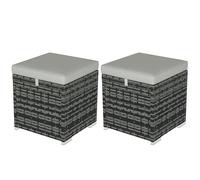 Outsunny Lot de 2 Tabourets avec Rangement 40 x 40 x 41 cm Gris Clair