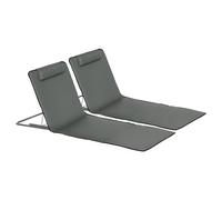 Outsunny Lot de 2 Tapis de Plage Pliants 124x53x35-45cm Gris