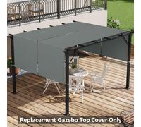 Outsunny Lot de 2 toiles de rechange pergola rétractable 4,9 x 1,2 m pour pergola de 3 x 3 m polyester protection UV gris foncé