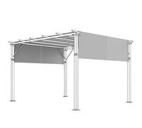 Outsunny Lot de 2 toiles de rechange pergola rétractable 4,9 x 1,2 m pour pergola de 3 x 3 m polyester protection UV gris clair
