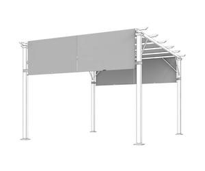 Outsunny Lot de 2 Toiles de Rechange pergola rétractable de 4,9 x 1,2 m pour pergola de 3 x 3 m Tissu Polyester Protection UV Gris Clair