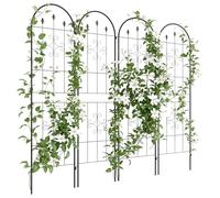 Outsunny Lot de 2 Treillis de Jardin Support en Acier 50L x 180H cm Noir